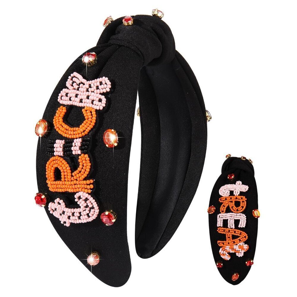 Halloween Beaded Headband Fabric Knot Accessories Costume Party Gift